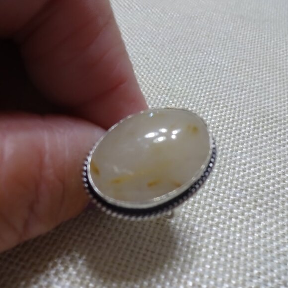 Gorgeous GOLDEN RUTILE Handmade Sterling Ring Size 6.25 #222C - Picture 3 of 3